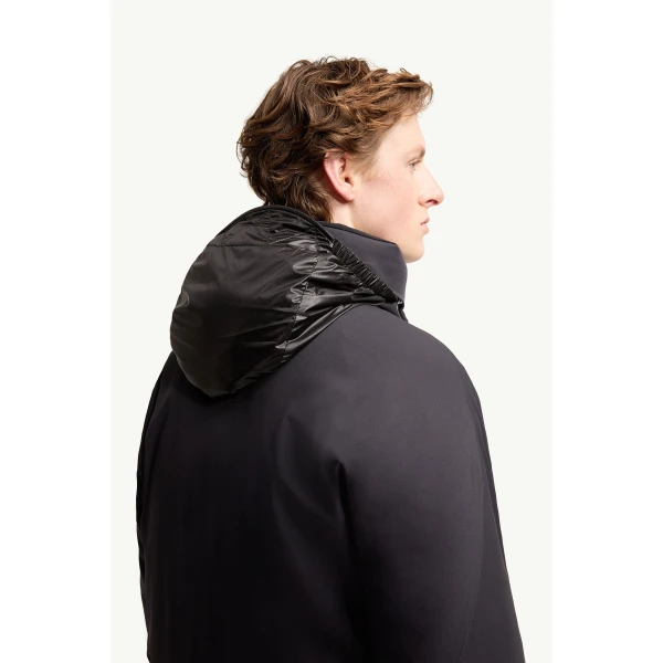 Moncler Irrenberg Hooded Insulated Ski Jacket in Navy Blue, view 6 | Men's Skiwear | Coveti
