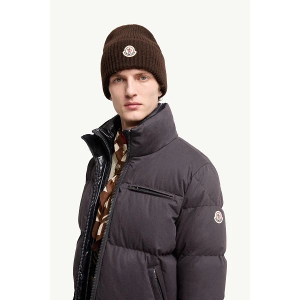 Moncler Isenviel Cotton Poplin Short Down Jacket in Dark Blue, view 3 | Men's Jackets | Coveti