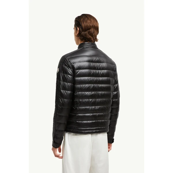 Moncler Jacobus Down Biker Jacket in Black, view 5 | Men's Jackets | Coveti