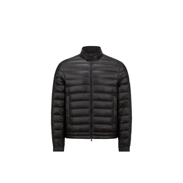 Moncler Jacobus Down Biker Jacket in Black | Men's Jackets | Coveti
