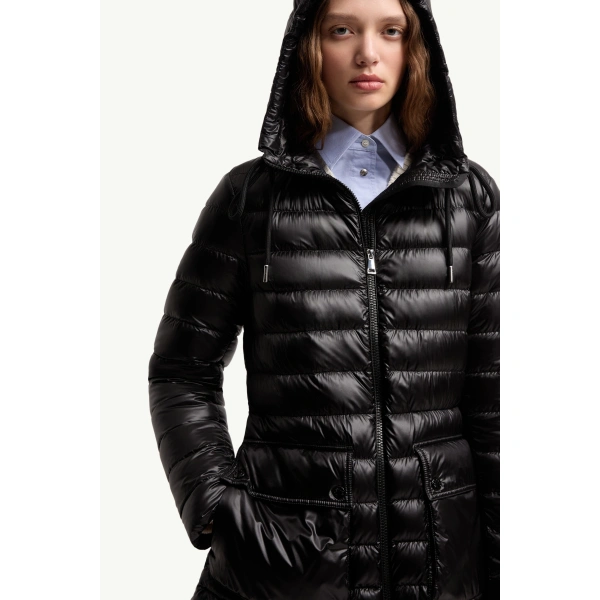 Moncler Jasmin Short Down Jacket in Black, view 6 | Women's Puffer Jackets | Coveti
