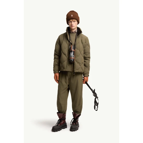 Moncler Jogging Trousers in Olive Green, view 2 | Men's Trousers | Coveti