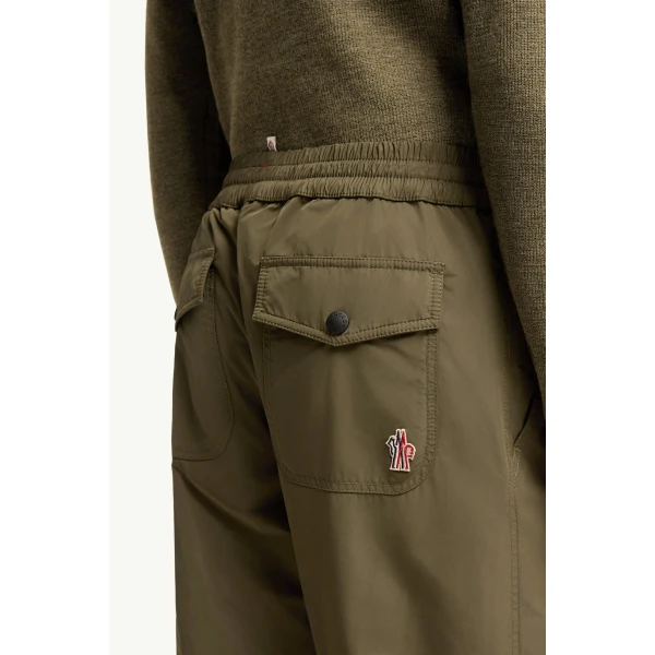 Moncler Jogging Trousers in Olive Green, view 6 | Men's Trousers | Coveti