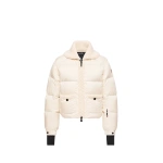 Moncler Jolie Wool-Trimmed Insulated Ski Jacket in White | Women's Ski Jackets | Coveti