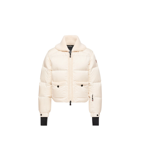 Moncler Jolie Wool-Trimmed Insulated Ski Jacket in White | Women's Ski Jackets | Coveti