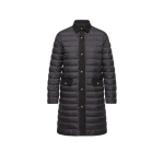 Moncler Jujulong Cotton & Linen-Trimmed Down Jacket in Black | Women's Puffer and Down Coats | Coveti