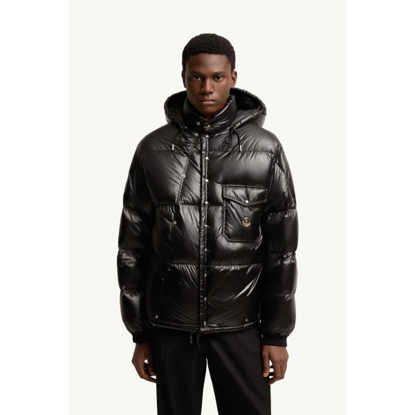 Moncler Karakorum Hooded Short Down Jacket in Black, view 4 | Men's Jackets | Coveti