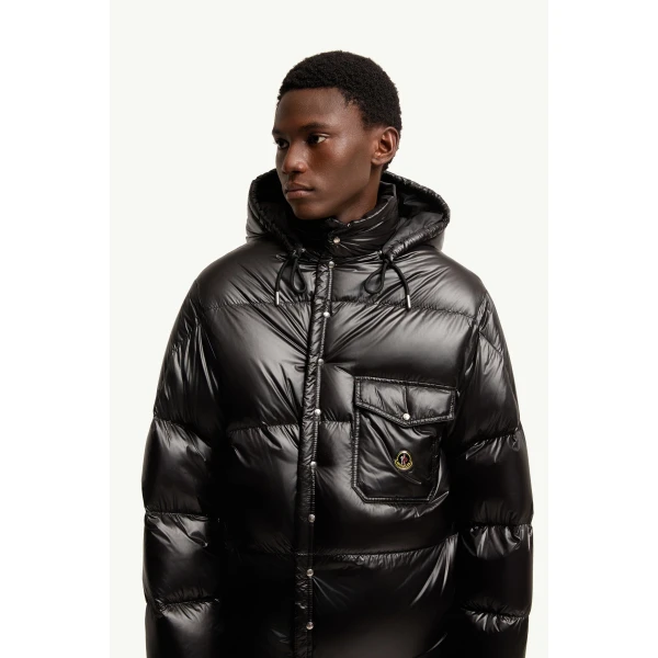 Moncler Karakorum Hooded Short Down Jacket in Black, view 6 | Men's Jackets | Coveti