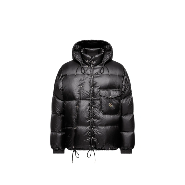 Karakorum Hooded Short Down Jacket in Black
