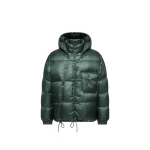Moncler Karakorum Hooded Short Down Jacket in Dark Green | Men's Jackets | Coveti