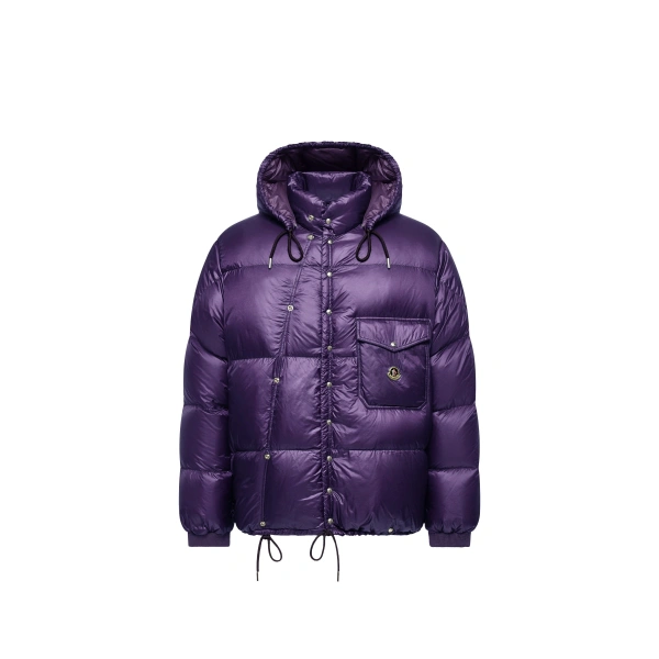 Karakorum Hooded Short Down Jacket in Purple