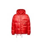 Moncler Karakorum Hooded Short Down Jacket in Red | Men's Jackets | Coveti