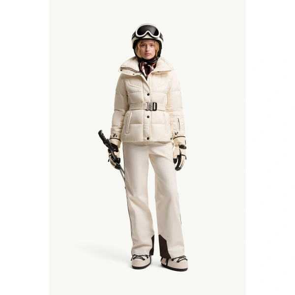 Moncler Karshi Insulated Ski Jacket in White, view 2 | Women's Ski Jackets | Coveti
