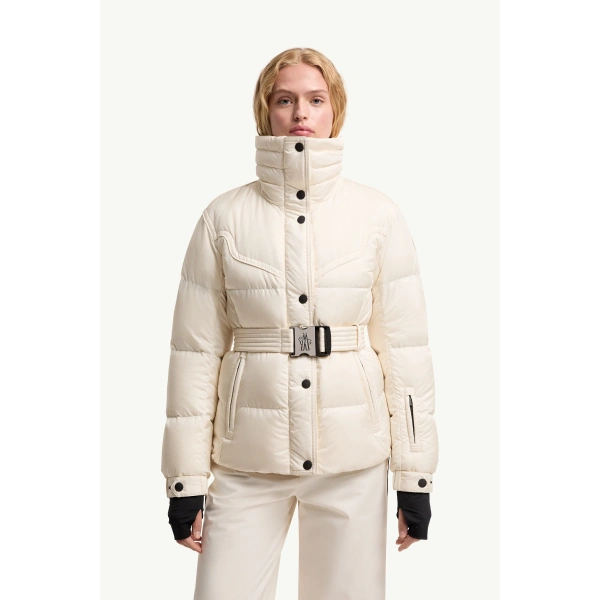 Moncler Karshi Insulated Ski Jacket in White, view 4 | Women's Ski Jackets | Coveti