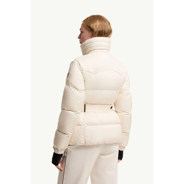 Moncler Karshi Insulated Ski Jacket in White, view 5 | Women's Ski Jackets | Coveti