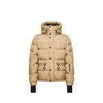 Moncler Kasanka Hooded Insulated Ski Jacket in Beige | Men's Skiwear | Coveti