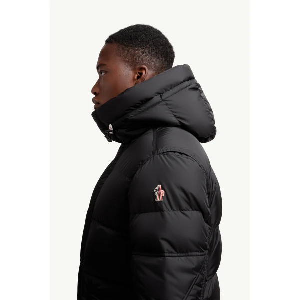 Moncler Kasanka Hooded Insulated Ski Jacket in Black, view 3 | Men's Skiwear | Coveti