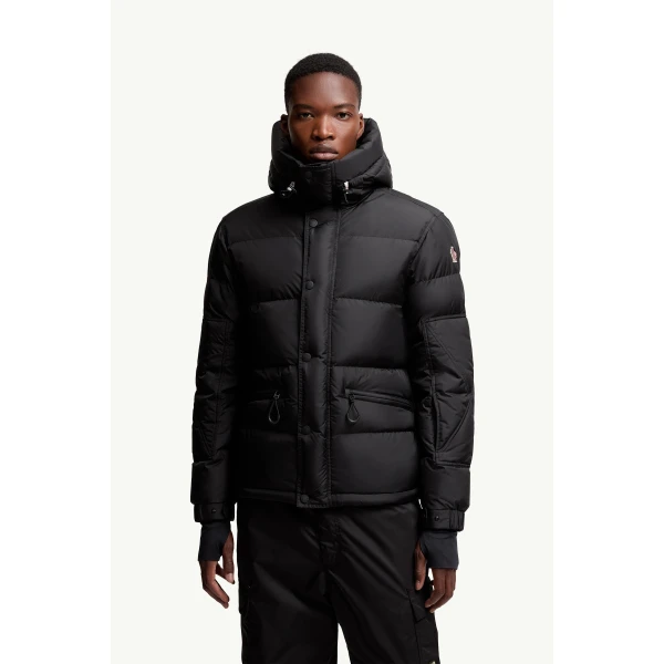 Moncler Kasanka Hooded Insulated Ski Jacket in Black, view 4 | Men's Skiwear | Coveti