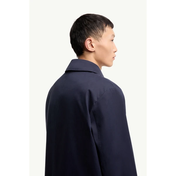 Moncler Kervoyal Hooded Long Down Parka Jacket in Navy Blue, view 6 | Men's Coats | Coveti