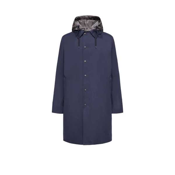 Moncler Kervoyal Hooded Long Down Parka Jacket in Navy Blue | Men's Coats | Coveti