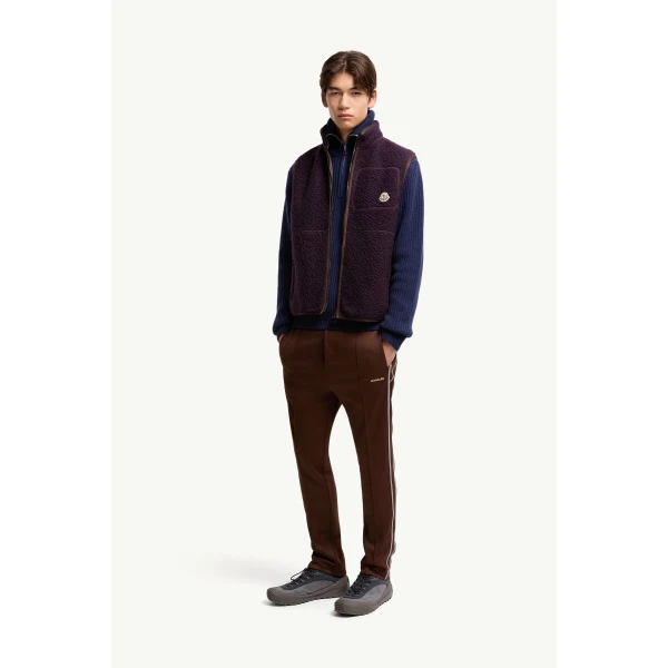 Moncler Knit Gilet in Dark Purple, view 2 | Men's Knitwear | Coveti