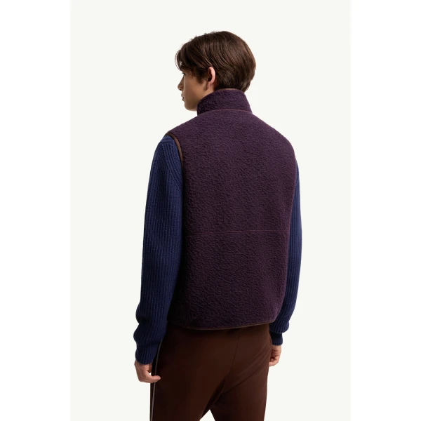 Moncler Knit Gilet in Dark Purple, view 5 | Men's Knitwear | Coveti