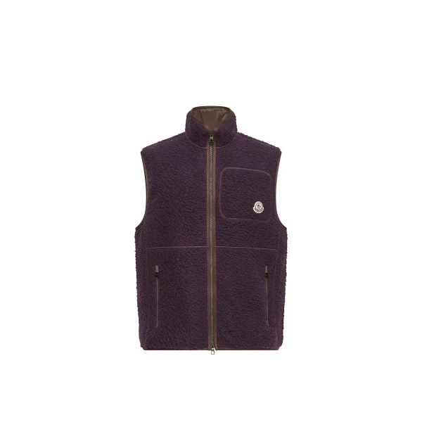 Moncler Knit Gilet in Dark Purple | Men's Knitwear | Coveti
