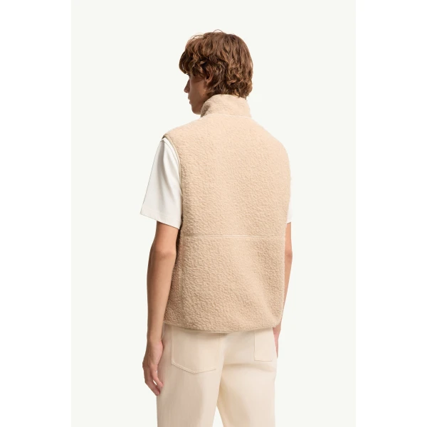Moncler Knit Gilet in Light Beige, view 5 | Men's Knitwear | Coveti