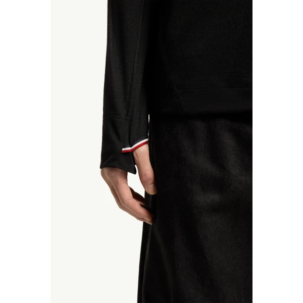 Moncler Knit Half-Zip Polo Neck in Black, view 6 | Men's Sweatshirts | Coveti