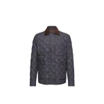 Moncler Kryen Diamond Quilted Denim Down Shirt Jacket in Dark Blue | Men's Jackets | Coveti