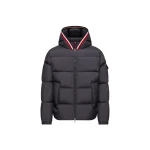 Moncler Lacfroid Hooded Short Down Jacket in Navy Blue | Men's Jackets | Coveti