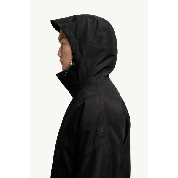 Moncler Lambir Hooded GORE-TEX Ski Jacket in Black, view 3 | Men's Skiwear | Coveti