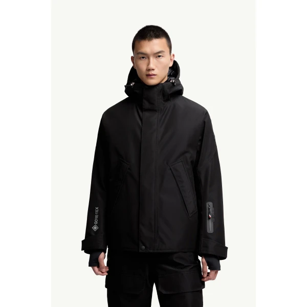 Moncler Lambir Hooded GORE-TEX Ski Jacket in Black, view 4 | Men's Skiwear | Coveti