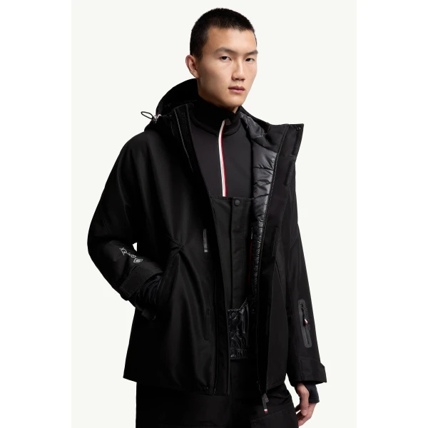 Moncler Lambir Hooded GORE-TEX Ski Jacket in Black, view 6 | Men's Skiwear | Coveti