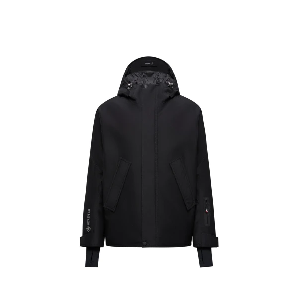 Moncler Lambir Hooded GORE-TEX Ski Jacket in Black | Men's Skiwear | Coveti