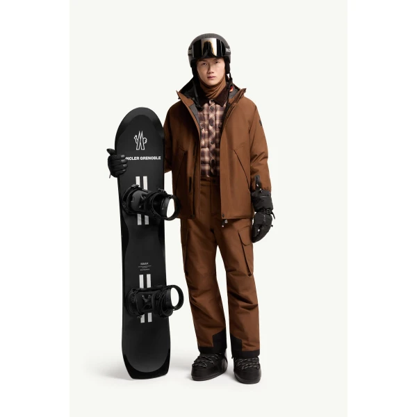 Moncler Lambir Hooded GORE-TEX Ski Jacket in Brown, view 2 | Men's Skiwear | Coveti