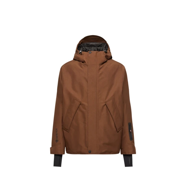 Moncler Lambir Hooded GORE-TEX Ski Jacket in Brown | Men's Skiwear | Coveti