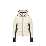 Moncler Lamouras Hooded Down Ski Jacket in White Ivory | Women's Ski Jackets | Coveti