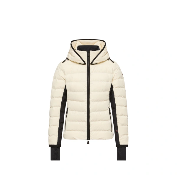 Lamouras Hooded Down Ski Jacket in White Ivory