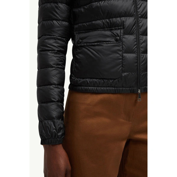 Moncler Lans Packable Short Down Jacket in Black, view 6 | Women's Puffer Jackets | Coveti