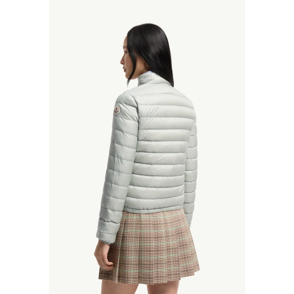 Moncler Lans Packable Short Down Jacket in Gray, view 5 | Women's Puffer Jackets | Coveti