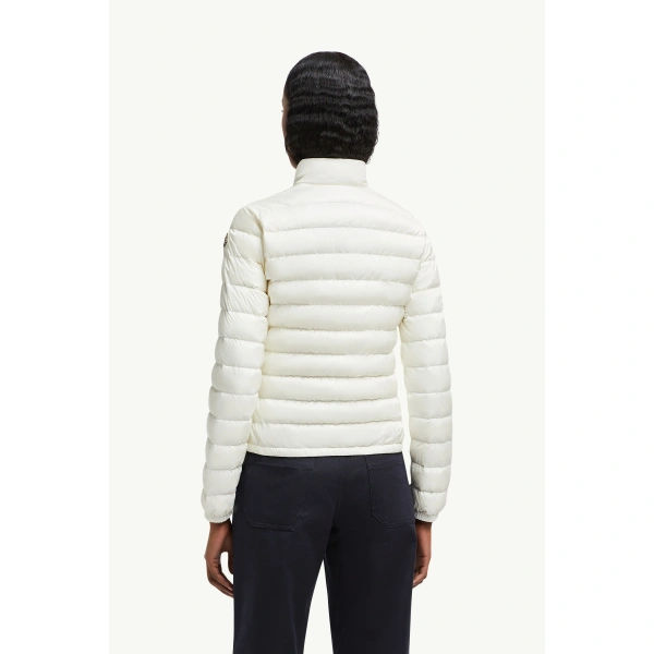 Moncler Lans Packable Short Down Jacket in White, view 5 | Women's Puffer Jackets | Coveti