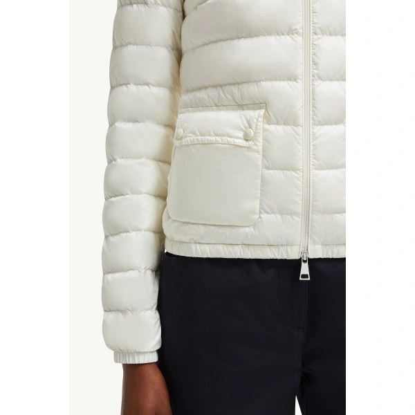 Moncler Lans Packable Short Down Jacket in White, view 6 | Women's Puffer Jackets | Coveti