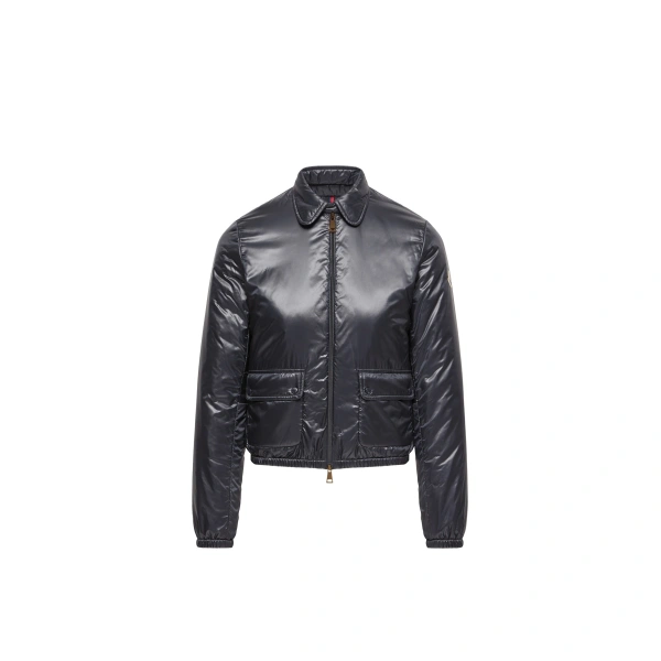Lanset Packable Short Down Shirt Jacket in Navy Blue