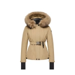 Moncler Laplance GORE-TEX Shearling-Trimmed Hooded Insulated Ski Jacket in Beige | Women's Ski Jackets | Coveti