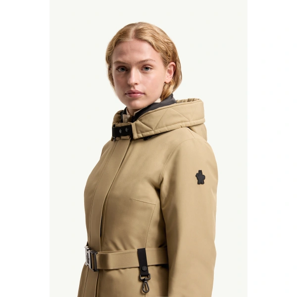 Moncler Laplance GORE-TEX Shearling-Trimmed Hooded Insulated Ski Jacket in Beige, view 3 | Women's Ski Jackets | Coveti