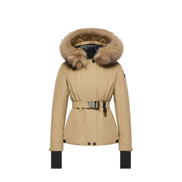 Laplance GORE-TEX Shearling-Trimmed Hooded Insulated Ski Jacket in Beige