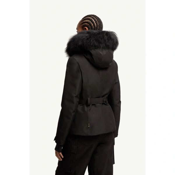 Moncler Laplance GORE-TEX Shearling-Trimmed Hooded Insulated Ski Jacket in Black, view 5 | Women's Ski Jackets | Coveti