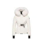 Moncler Laplance GORE-TEX Shearling-Trimmed Hooded Insulated Ski Jacket in White | Women's Ski Jackets | Coveti
