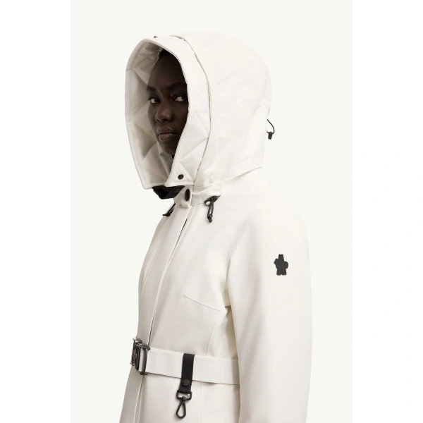 Moncler Laplance GORE-TEX Shearling-Trimmed Hooded Insulated Ski Jacket in White, view 3 | Women's Ski Jackets | Coveti